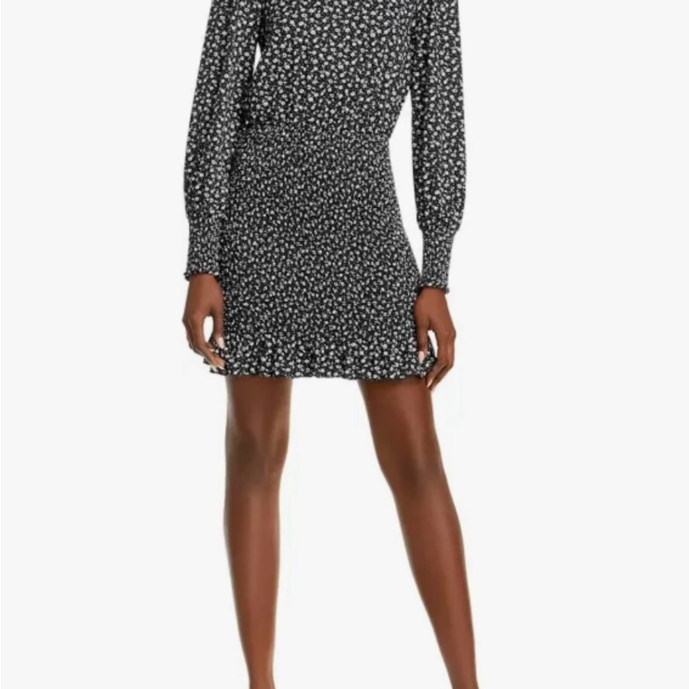 Aqua Floral Black Dress